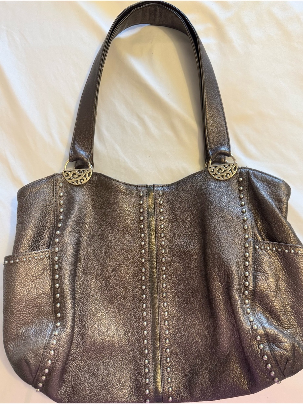 Brighton Pretty Tough Angie Studded Leather Tote Bag